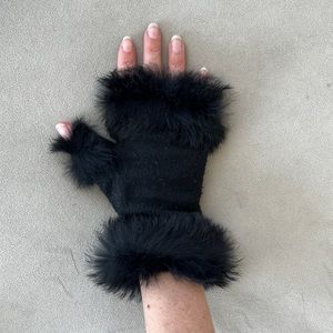 Fingerless Fur Trim Gloves Japan